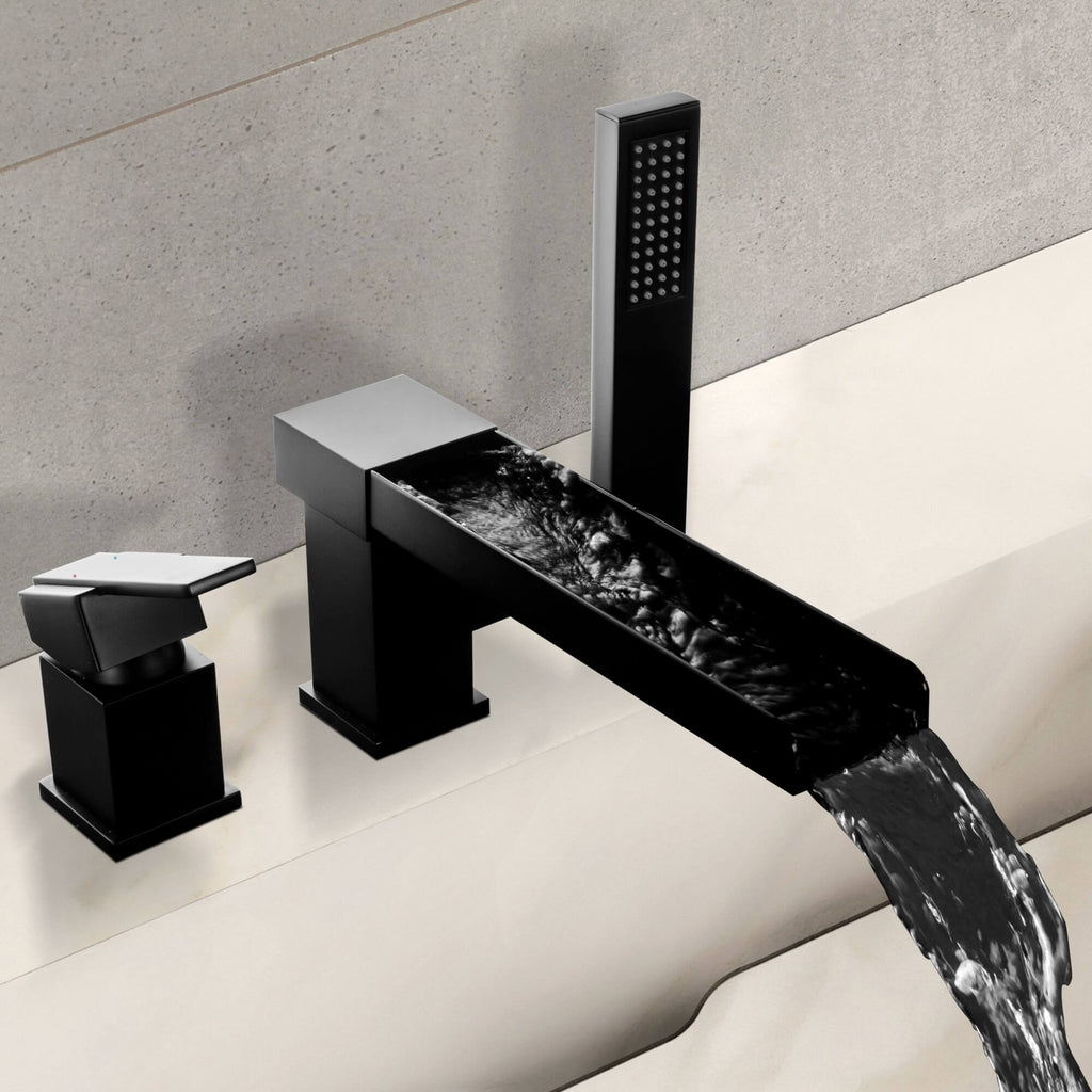 Deck-Mounted Bathtub Faucet with Handheld Shower and Certified Valve System
