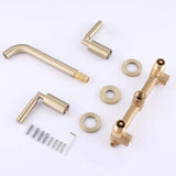3-Hole Wall Basin Faucet with Dual Handles and Straight Spout