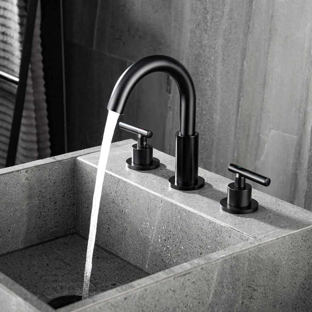 black bathroom sink water bubble water