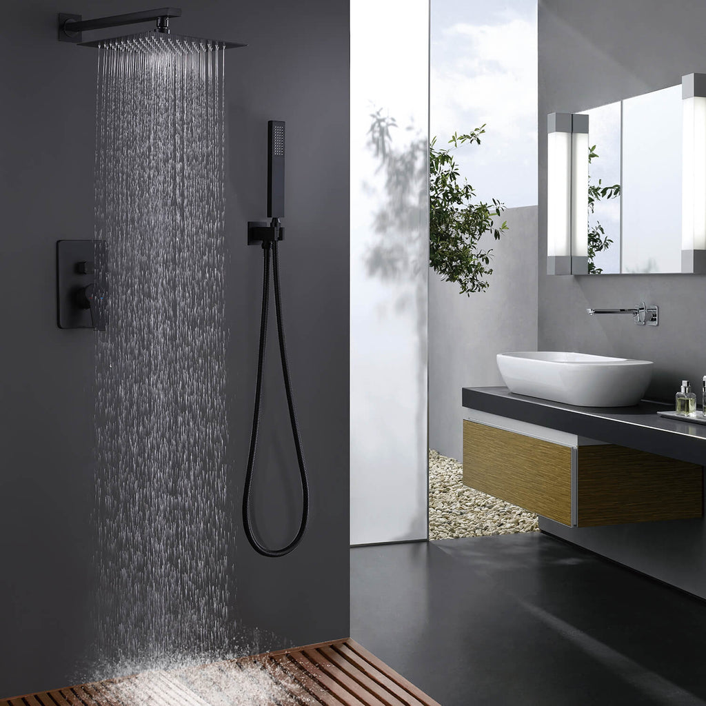 Wall-Mounted Rain Shower System with Pressure-Balanced Valve