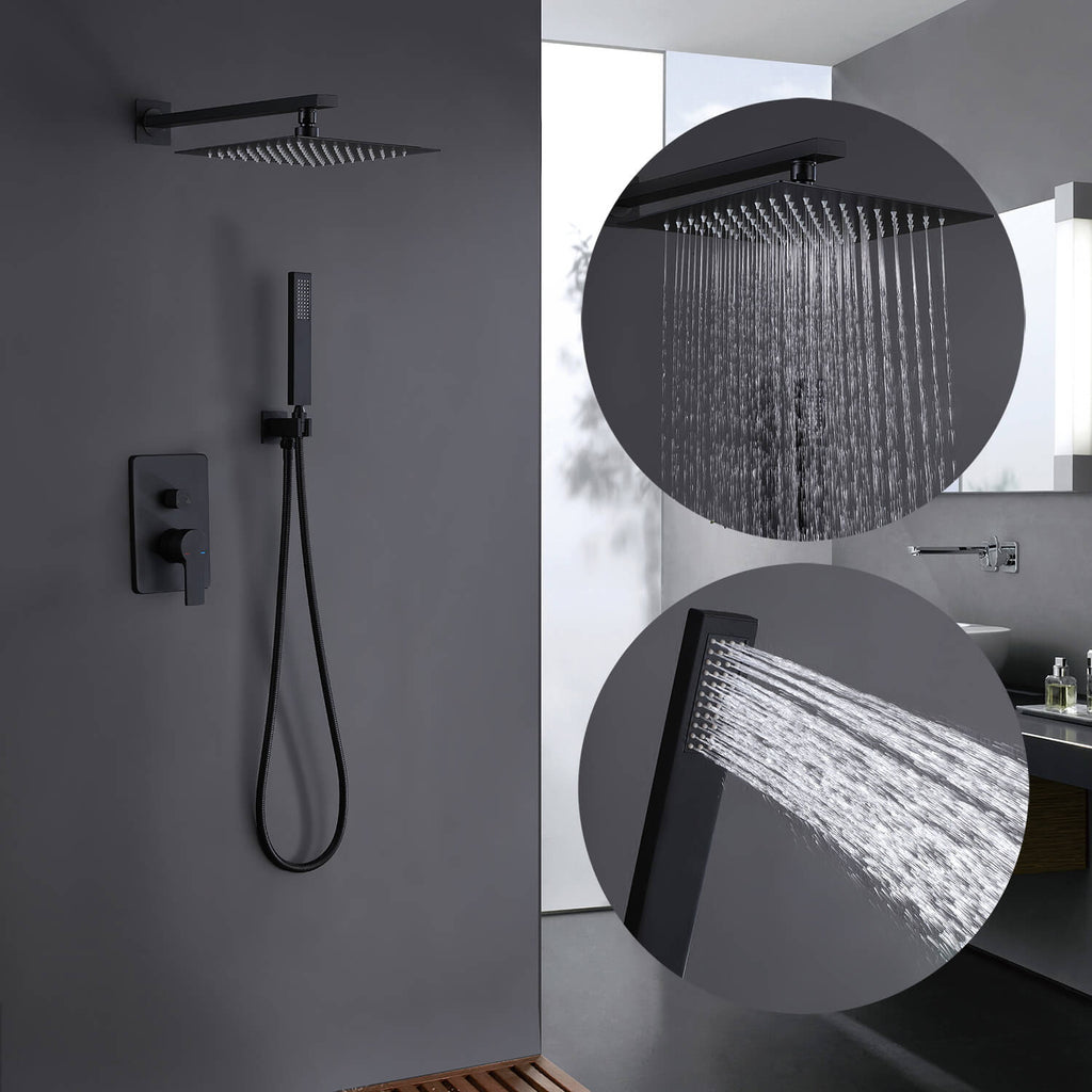 Wall-Mounted Rain Shower System with Pressure-Balanced Valve