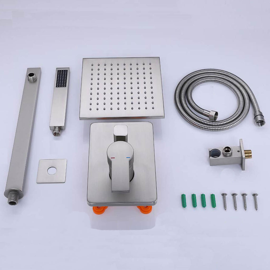 Wall-Mounted Rain Shower System with Pressure-Balanced Valve