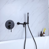 Wall-Mounted Tub Filler with Shower Wand for Modern Bathroom Wall Installation