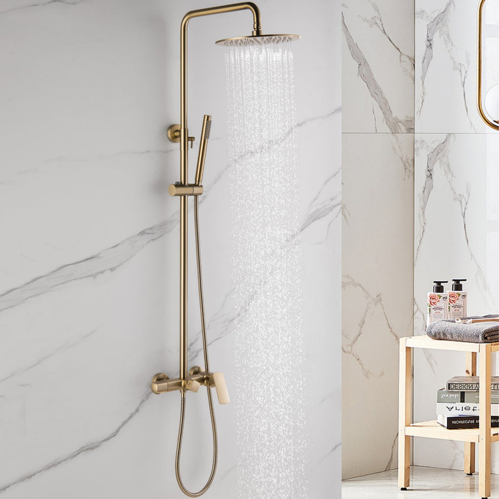 3-Function Rain Shower System with High Pressure Head and Adjustable Handheld Spray