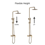 3-Function Rain Shower System with High Pressure Head and Adjustable Handheld Spray