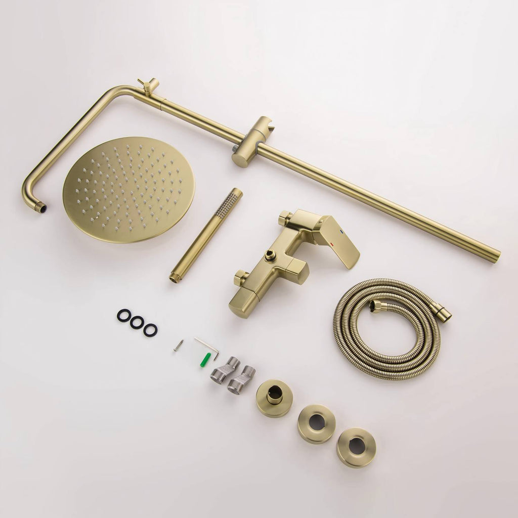 3-Function Rain Shower System with High Pressure Head and Adjustable Handheld Spray