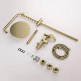 3-Function Rain Shower System with High Pressure Head and Adjustable Handheld Spray