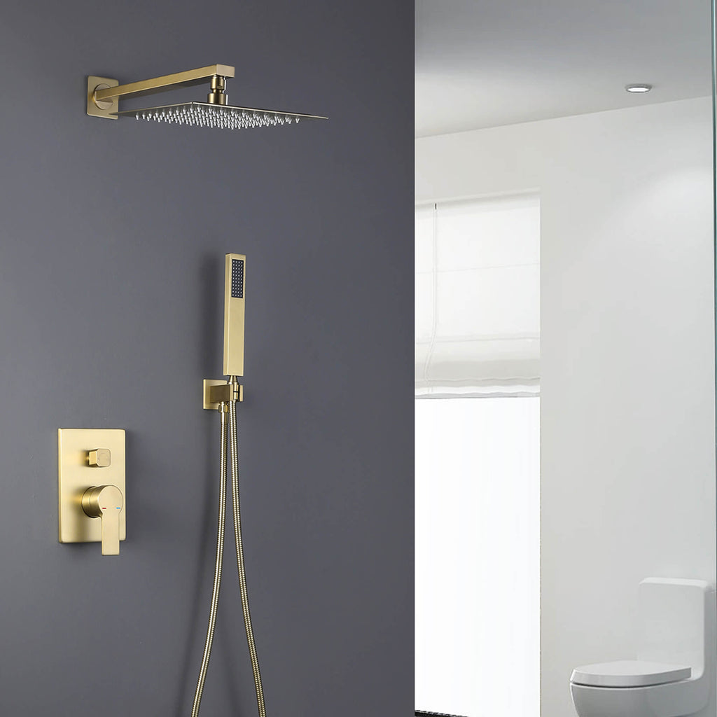 Wall-Mounted Rain Shower System with Pressure-Balanced Valve