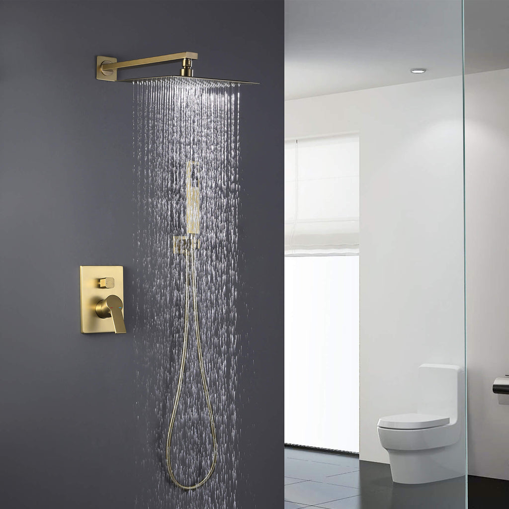 Wall-Mounted Rain Shower System with Pressure-Balanced Valve