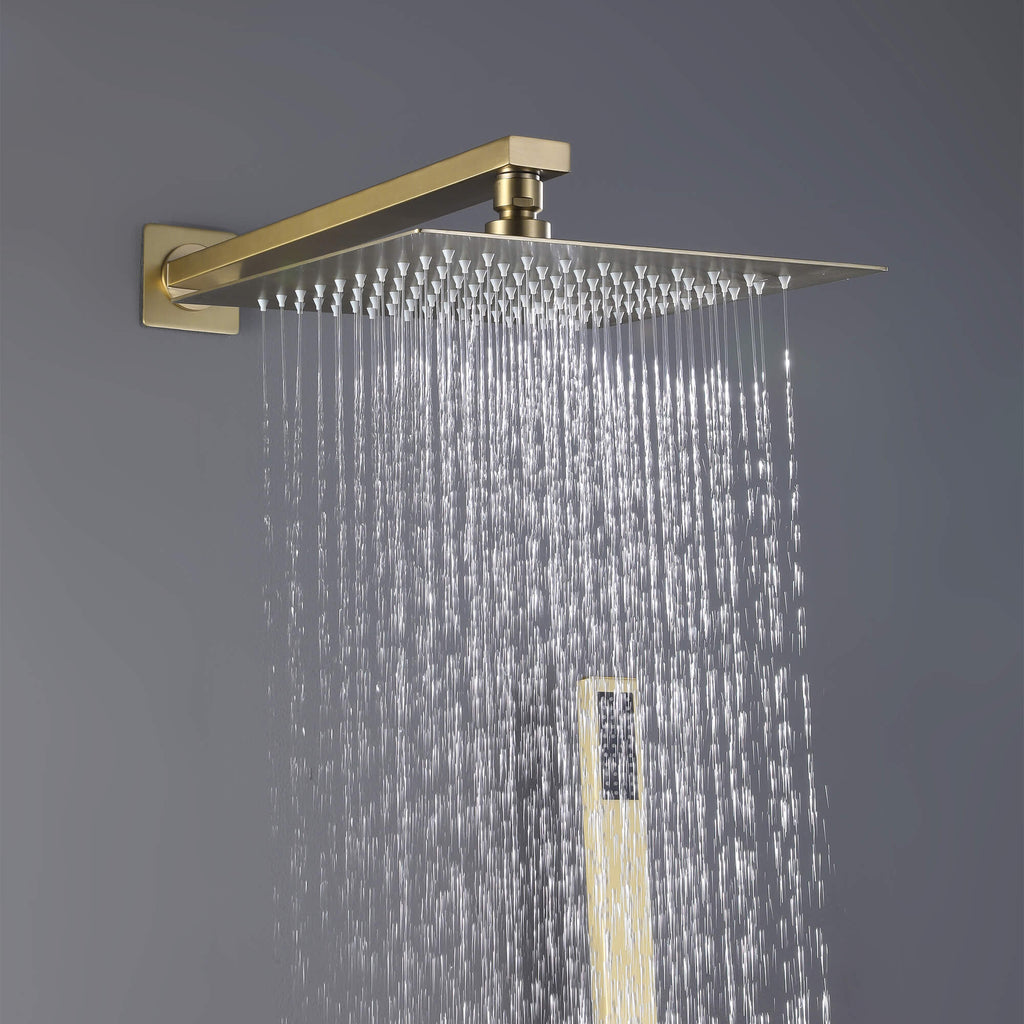Wall-Mounted Rain Shower System with Pressure-Balanced Valve