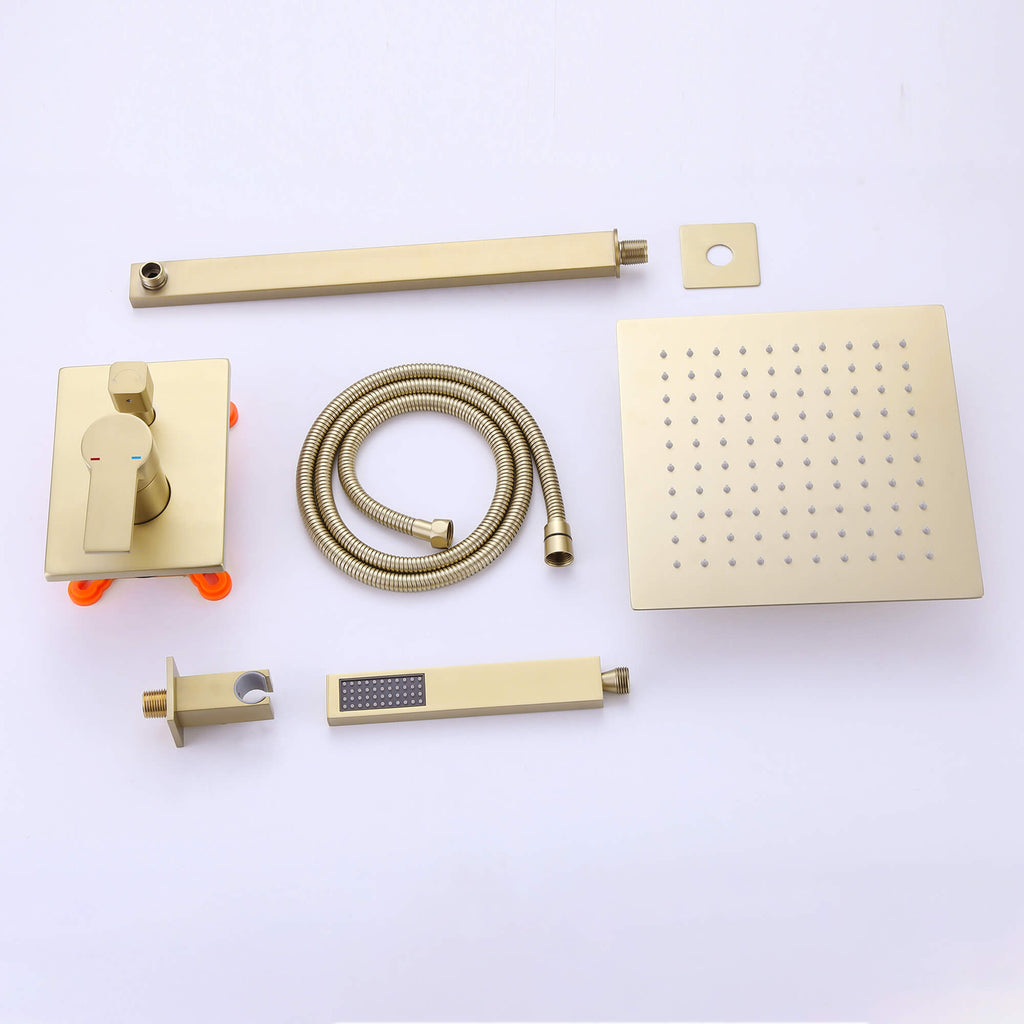 Wall-Mounted Rain Shower System with Pressure-Balanced Valve