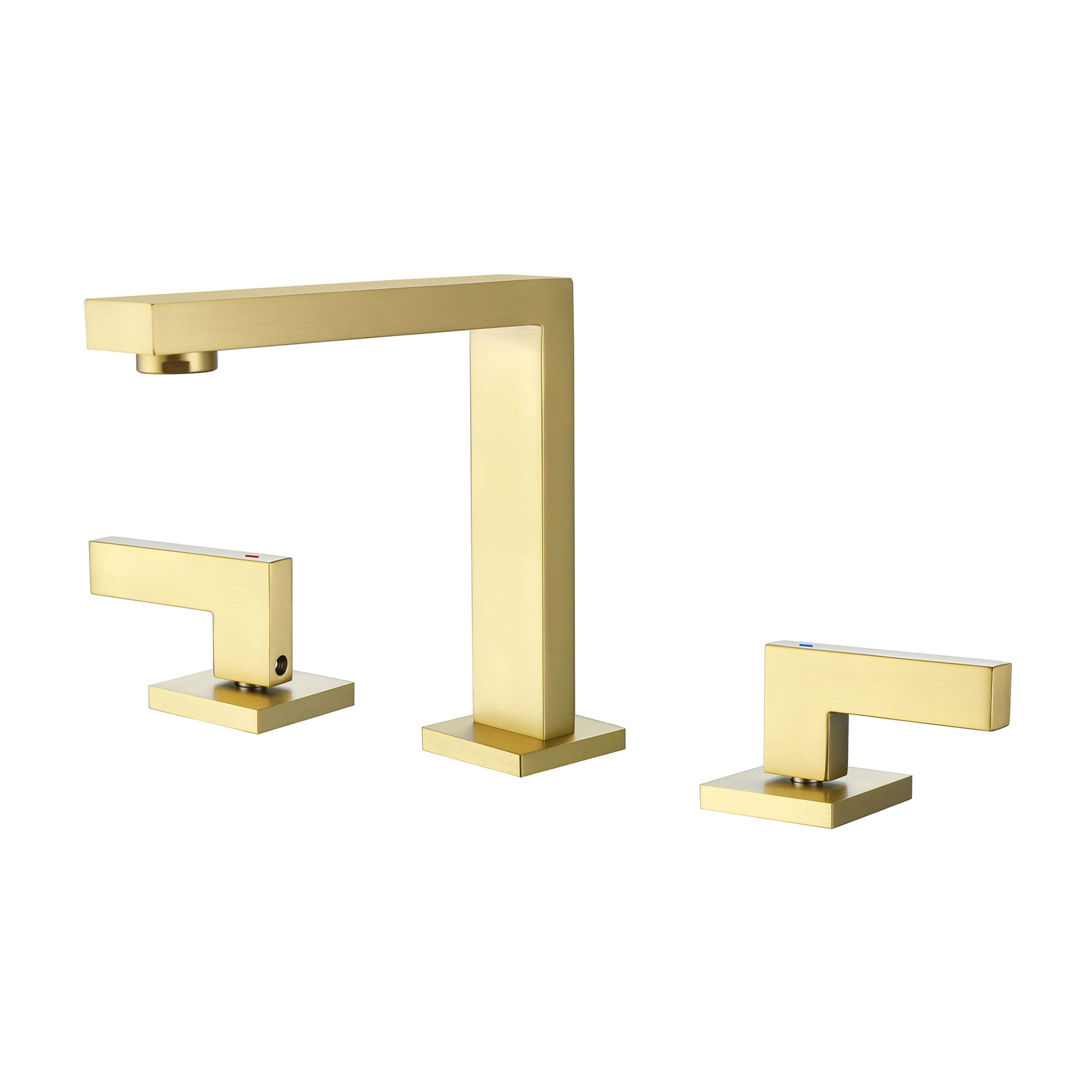 3-Piece Faucet Set with Square Handles and Tall Spout