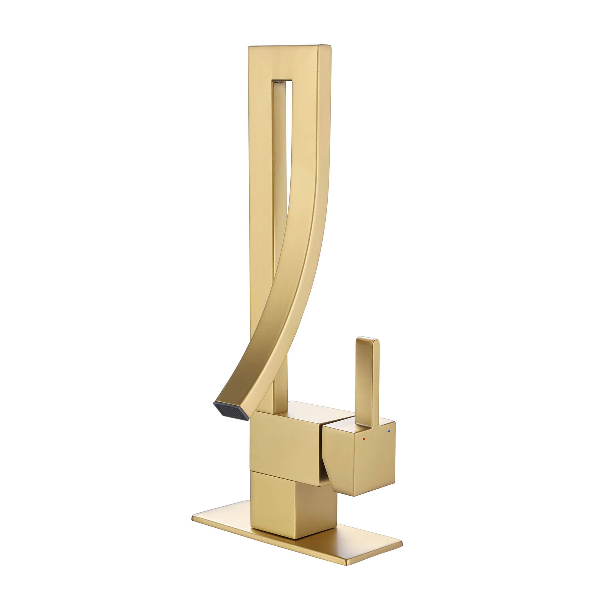 Vertical Sculpted Spout Mixer Tap with Side Lever