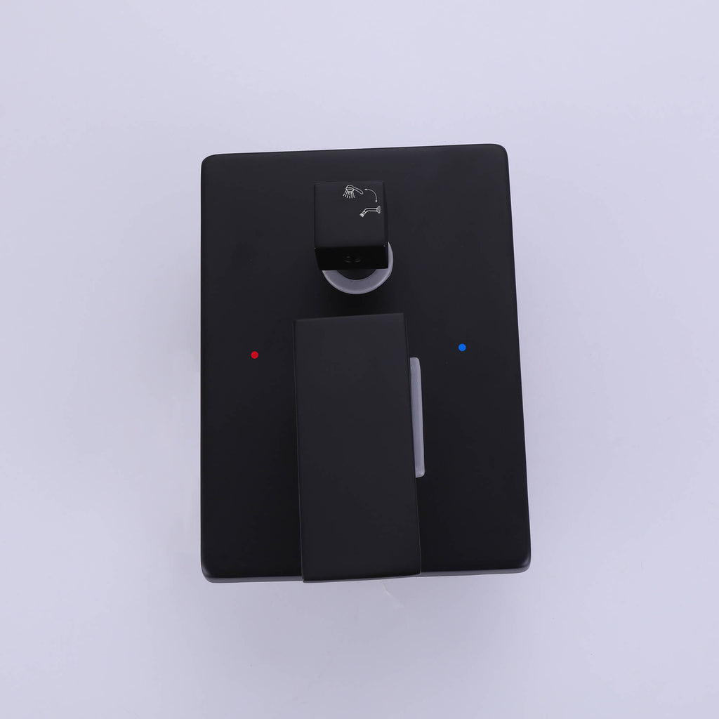 Wall-Mounted Bathtub Faucet with Hand Shower and Minimalist Control Panel