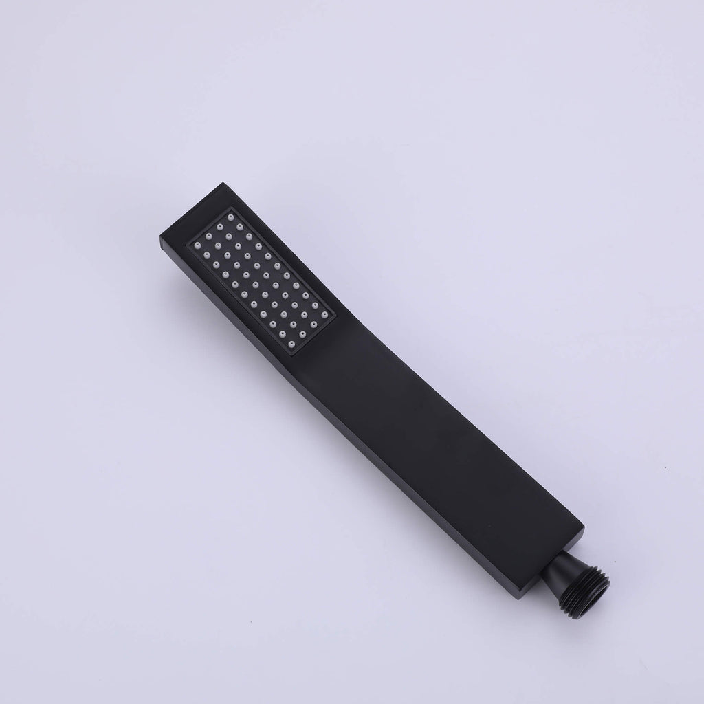 Wall-Mounted Bathtub Faucet with Hand Shower and Minimalist Control Panel