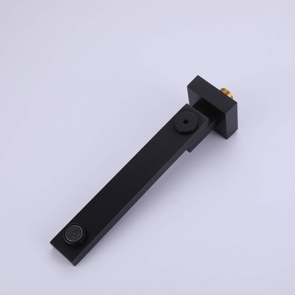 Wall-Mounted Bathtub Faucet with Hand Shower and Minimalist Control Panel