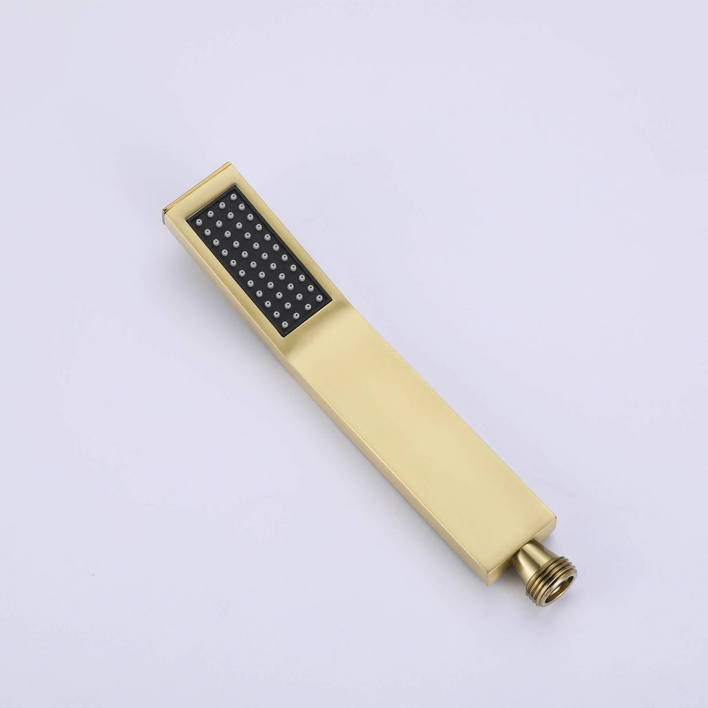 Wall-Mounted Bathtub Faucet with Tub Spout and Matching Hand Shower Set