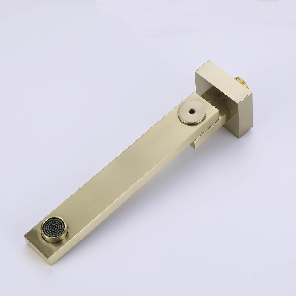 Wall-Mounted Bathtub Faucet with Tub Spout and Matching Hand Shower Set