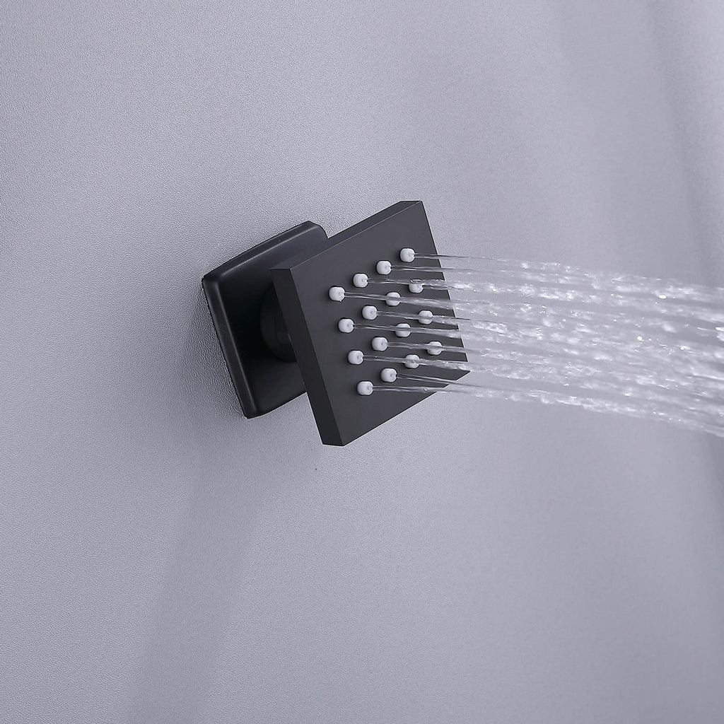 Shower System with 4 Body Jets and Rain Shower Head