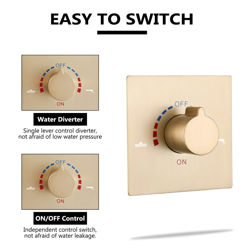 Ceiling-Mounted Single Handle Rain Shower Set