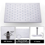 Concealed Ceiling-Mounted Single Handle Brushed Nickel Shower Faucet Set