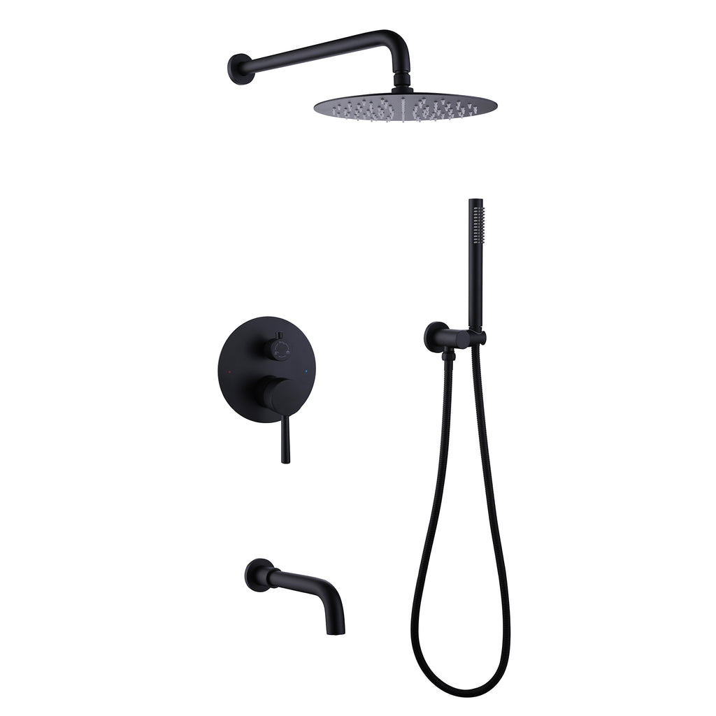 tub shower faucet matte black