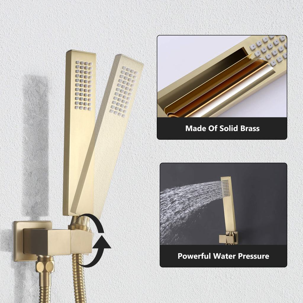 Thermostatic Shower System with 3 Body Jets and Button Control
