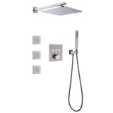 Thermostatic Shower System with 3 Body Jets and Button Control