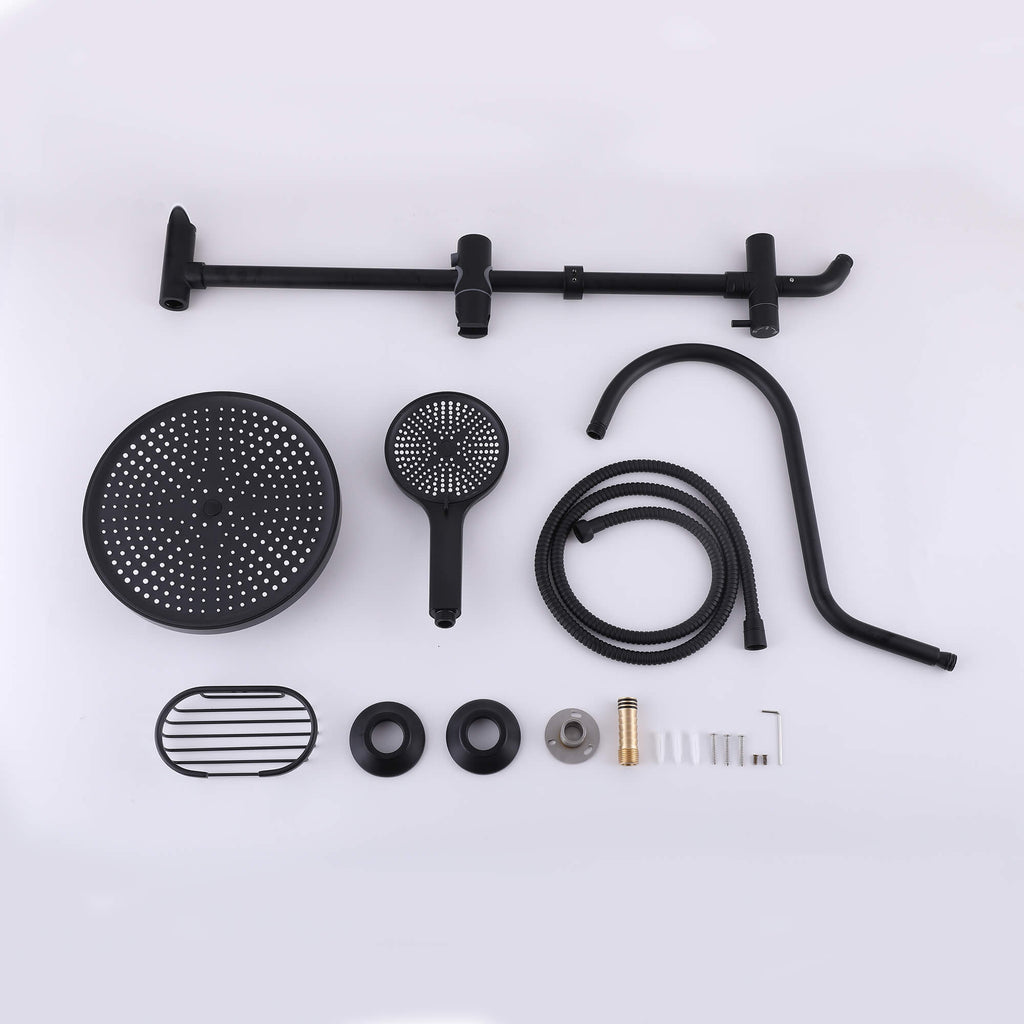 Wall-Mounted Shower System with Handheld Shower and Soap Dish