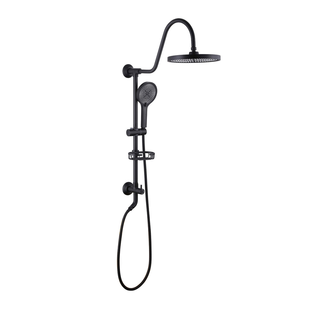 Wall-Mounted Shower System with Handheld Shower and Soap Dish