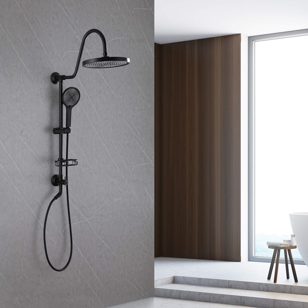 Wall-Mounted Shower System with Handheld Shower and Soap Dish