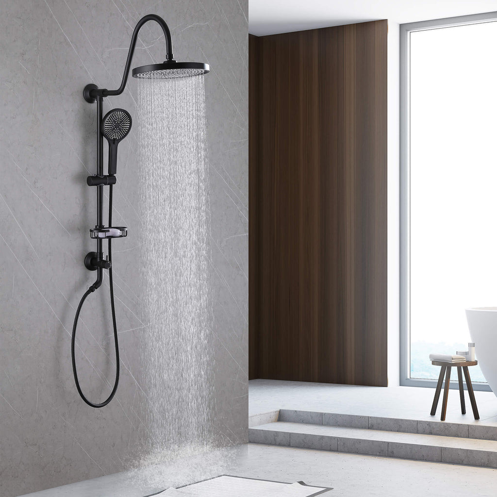 Wall-Mounted Shower System with Handheld Shower and Soap Dish