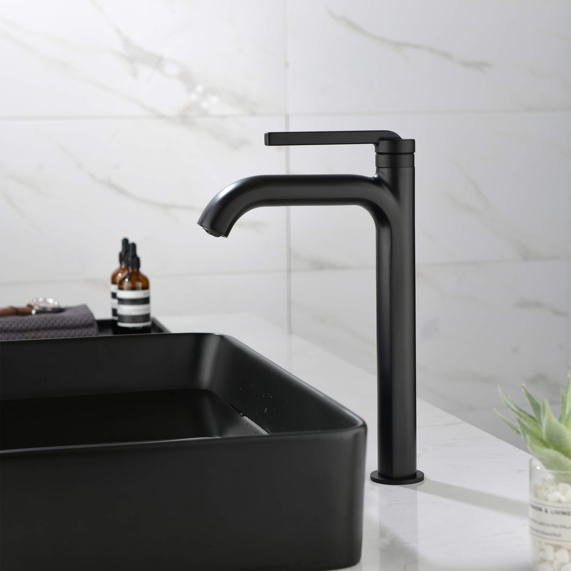 High-Tall Single-Handle Bathroom Sink Faucet for Vessel Sinks