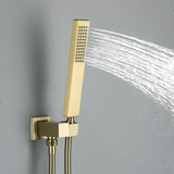 Thermostatic Shower System with Glass LED Digital Display Panel High Pressure Shower Head RB1255