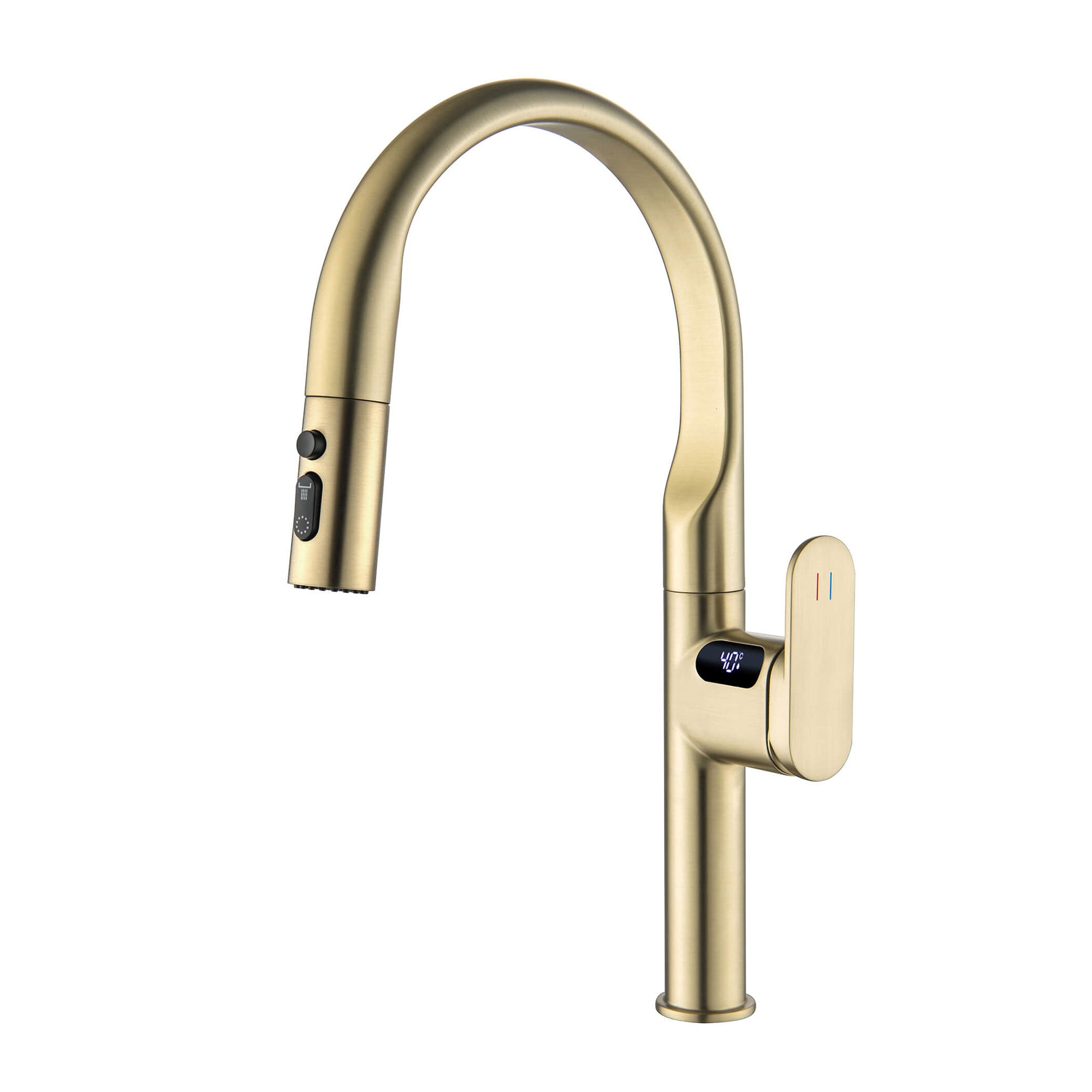 Digital Display Kitchen Faucet with 3-Function Pull Down Sprayer