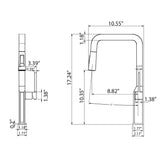 Temperature Display Kitchen Faucet with Dual Spray Pull Down Head