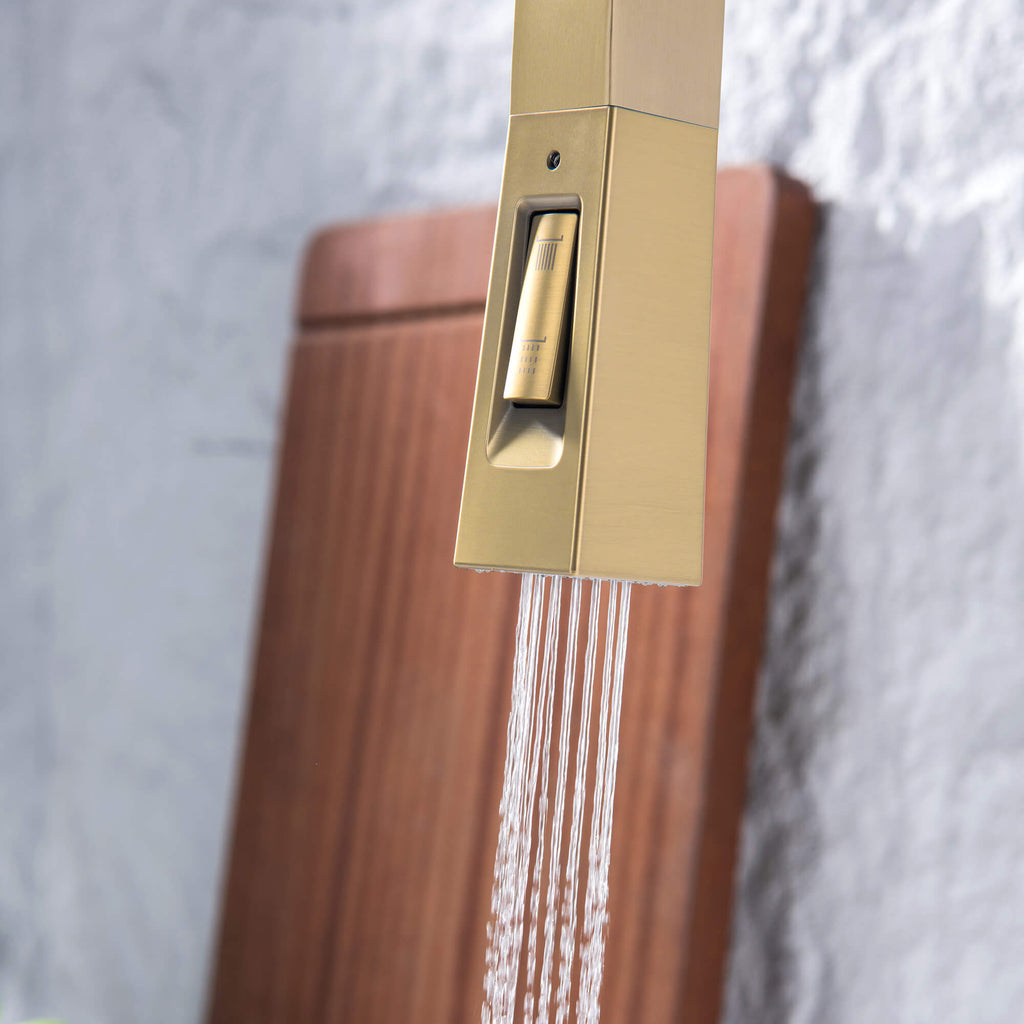 Temperature Display Kitchen Faucet with Dual Spray Pull Down Head