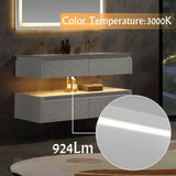 48-Inch Double Sink Floating Vanity with White Countertop