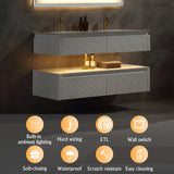48-Inch Double Sink Floating Vanity with White Countertop