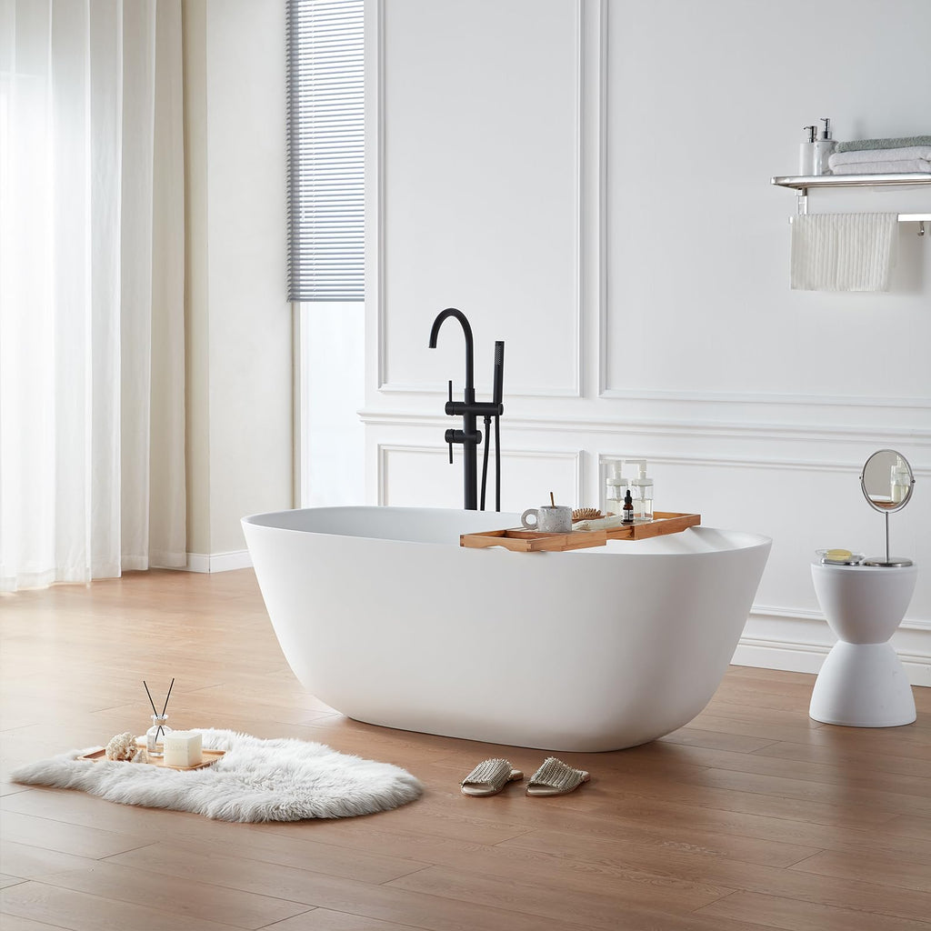 Stone Resin Solid Surface Freestanding Bathtub Modern Soaking Stand Alone Tub