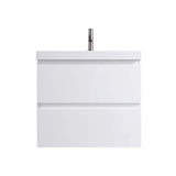 Compact 24-Inch Floating Vanity in Gloss White with Sink & Storage Drawers