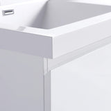 Compact 24-Inch Floating Vanity in Gloss White with Sink & Storage Drawers
