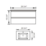 Minimalist 30-Inch Floating Vanity in Gloss White with Dual Storage Drawers