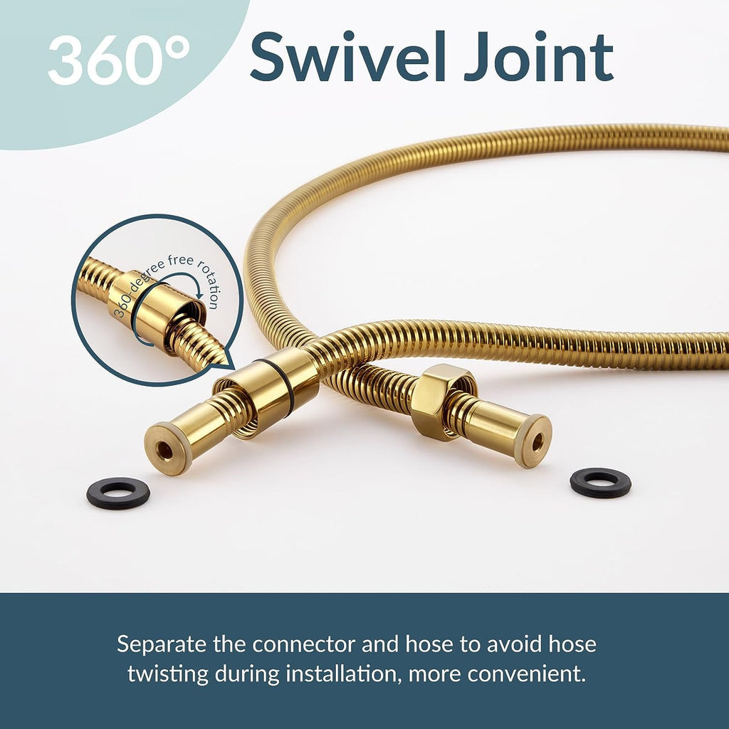 Shower Hose 59-Inch Long Stainless Steel Handheld Shower Head Hose with Brass Insert and Nut