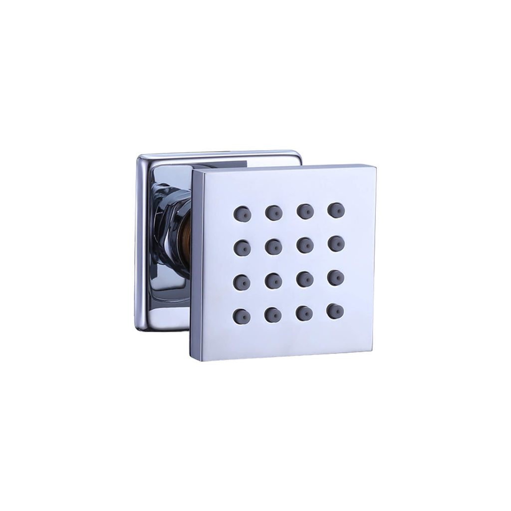 2-Inch Shower Body Jet Adjustable Spa Brass Square Massage Shower Silde Sprayer