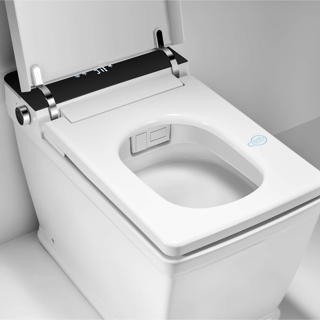 Smart Toilet with Touchless Lid, Heated Seat & Feminine Wash
