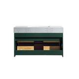 36-Inch Green Vanity with Stone Slab Counter and LED Mirror