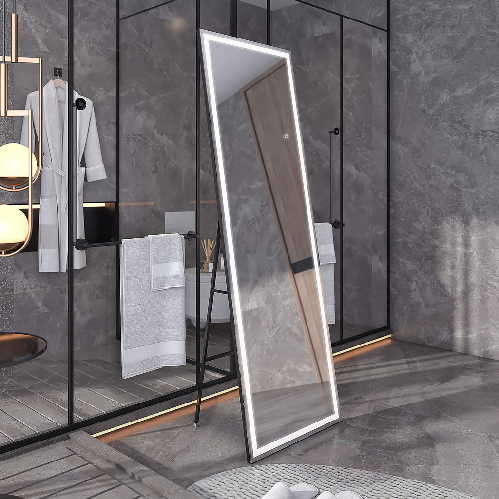 Vertical LED Full-Length Mirror with 3-Color Adjustable Light