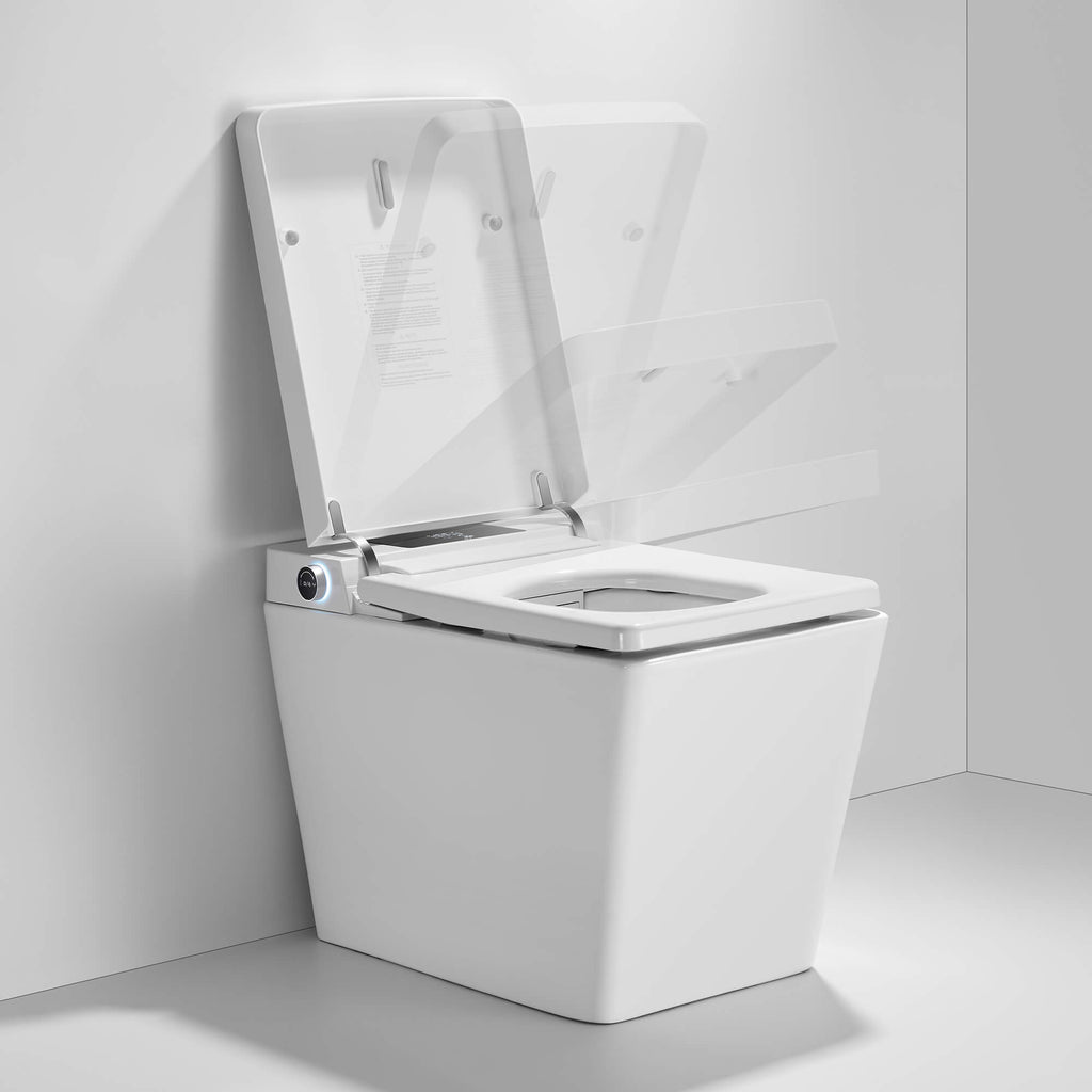 Smart Toilet with Heated Seat, Auto Flushing, Bidet Spray, and Hands-Free Lid