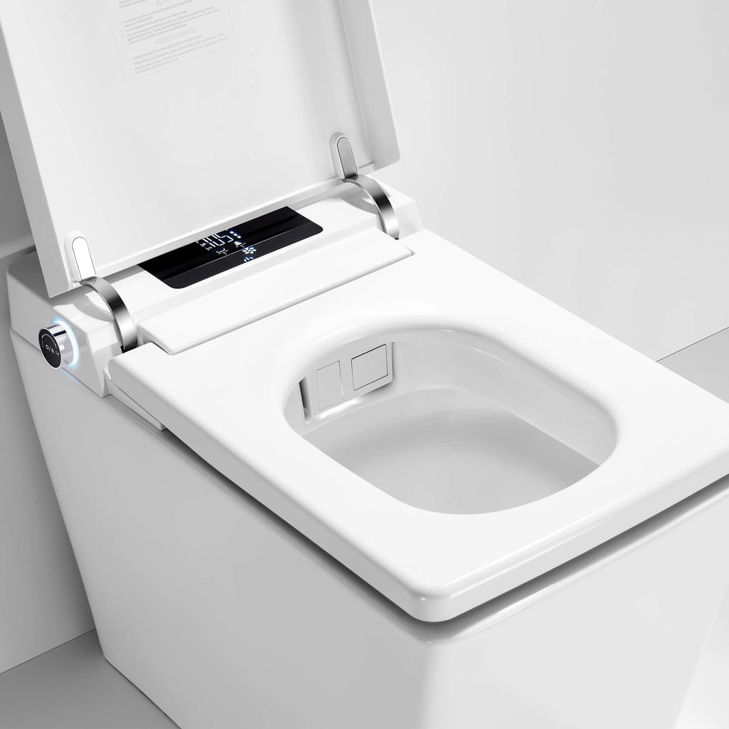 Smart Toilet with Heated Seat, Auto Flushing, Bidet Spray, and Hands-Free Lid